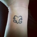 My wrist tattoo that I designed. A heart with my kids first 