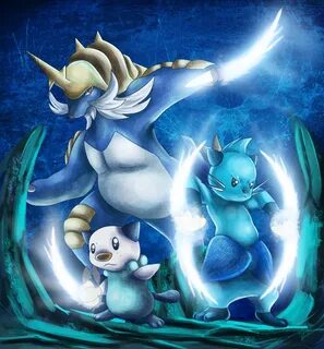 Oshawott, Dewott, Samurott by Deruuyo on deviantART Pokemon 