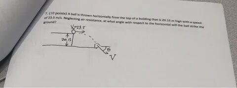Solved 7. (10 points) A ball is thrown horizontally from the