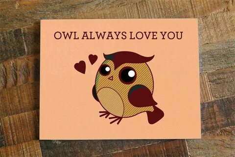 Love Greeting Card Owl Always Love You Cute Pun Etsy Birthda