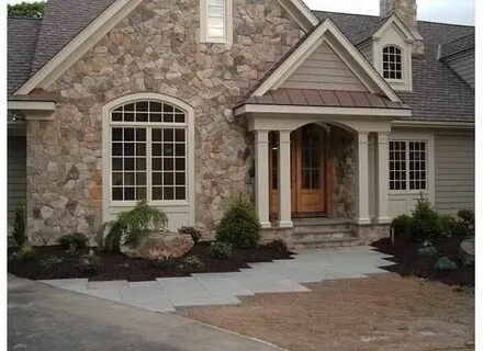 Love the stone...with galvanized or copper roof. House front