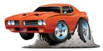 Classic American Muscle Car Cartoon Vector Illustration 3733