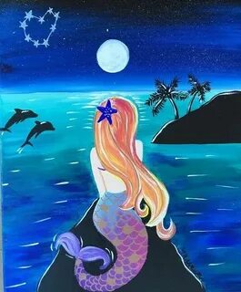 Mermaid Paintings Easy Related Keywords & Suggestions - Merm