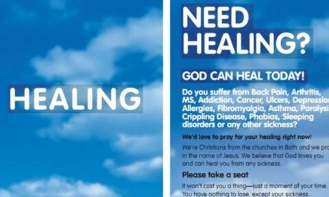 Christian group banned from claiming it heals the sick in st