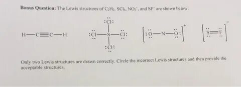 Solved Bonus Question: The Lewis structures of C2H2, SCla, C