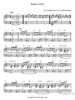 Same Love Piano Sheet and Piano Tutorial Piano sheet, Piano 