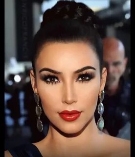Red lips and smokey eye look Kardashian makeup, Makeup for b
