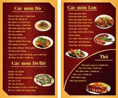 In Menu - Thực đơn - In Ấn Gia Hưng