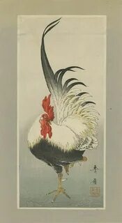 Rooster japanese block print