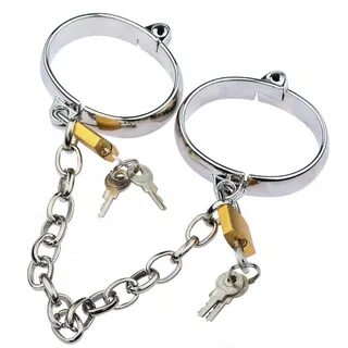 Classic Stainless Steel Handcuffs Couple Flirting Metal Chai