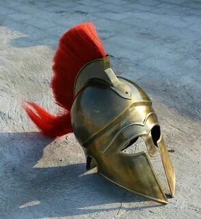 Средневековый греческий коринфский шлем Красный Черный Плюм 