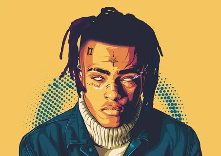 Обои XXXTentacion, рисование, лицо, иллюстрация, лоб - карти