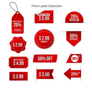 Pack of Red Price Labels With With Letters - Download Free Vectors 