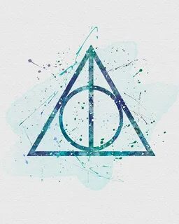 Harry Potter The Deathly Hallows Watercolor Art Harry potter