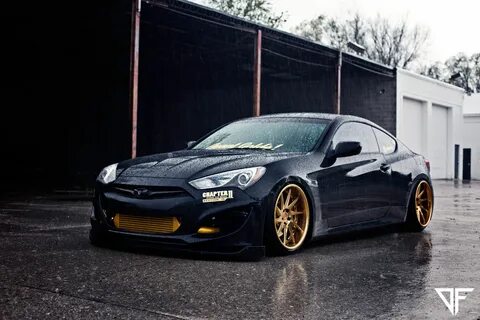 Stanced Genesis Coupe on Gold Custom Wheels by Avant Garde H