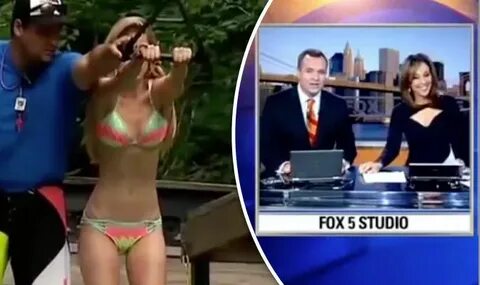News anchor gets VERY excited when reporter strips down to b