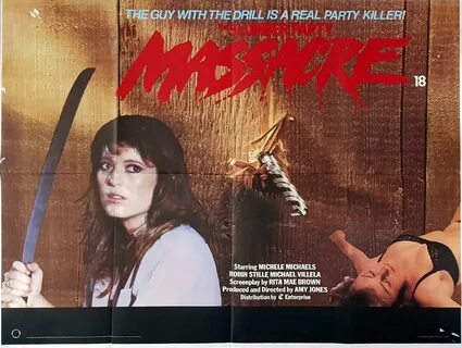 SLUMBER PARTY MASSACRE British Quad Movie poster Horror Slas