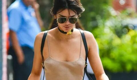 Kendall Jenner Braless in a Skimpy Top! - The Nip Slip