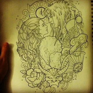 lynntattoos: "First draft of the Labyrinth piece. Lots to ch