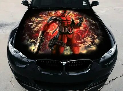 Dead Pool Car Hood Wrap Full Color Vinyl Sticker Decal Fit A