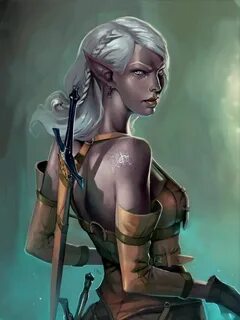 elf female rogue thief fantasy portrait Dark elf, Female elf