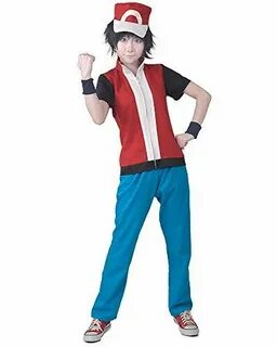 Miccostumes Mens Pokemon Cosplay Costume Large Red and Blue 