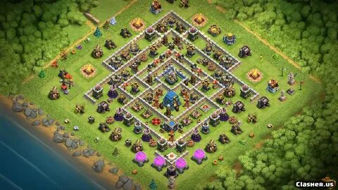 Copy Base Town Hall 12 TH12 best base Anti 3 stars With Link