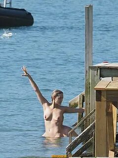 Marion Cotillard swimming fully nude in the ocean in Cap-Fer