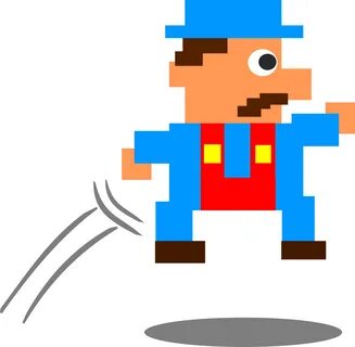 Jumping Pixel Guy - Game Design Clip Art - (2400x2350) Png C