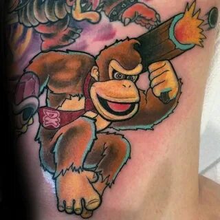 40 Donkey Kong Tattoo Designs For Men - Retro Gamer Ink Idea