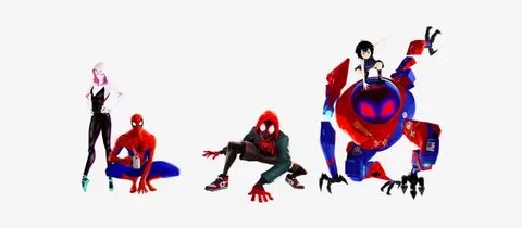 Spider Man Into The Spider Verse Group - Wallpaper PNG Image