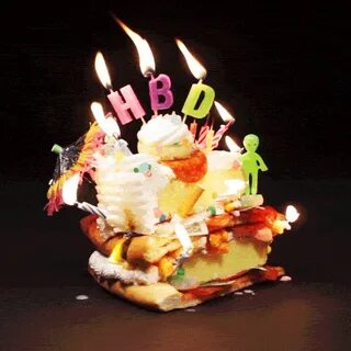 Гифка с днем рождения день рождения праздничный торт гиф кар