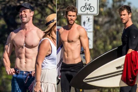 Chris Hemsworth, Liam Hemsworth show off their abs in Austra