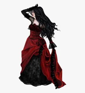 Black Dress Clipart Gothic - Rosa Negra Pomba Gira , Transpa