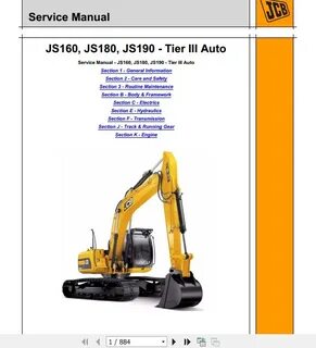 JCB Excavator JS160-180 Isuzu Tier 3 Sevice Manual - Auto Re