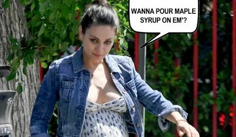 Pregnant Mila Kunis' Boobs Look Like Pancakes! - The Nip Sli