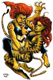 Cheetah Vs. Tigra by olybear on deviantART Tigra marvel, Che