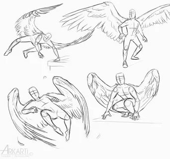 Dynamic Flying Poses Drawing - Hagu Wallpaper
