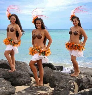 TAHITIAN - ALOHA HULA SUPPLY COSTUMES: H9-coco bra; P3 - par