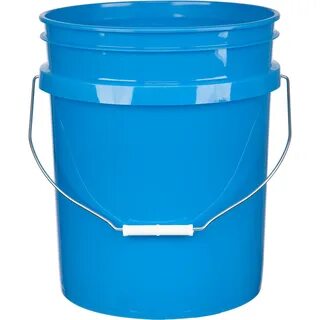 5 Gallon Chevron Blue Plastic Pail w/Metal Handle