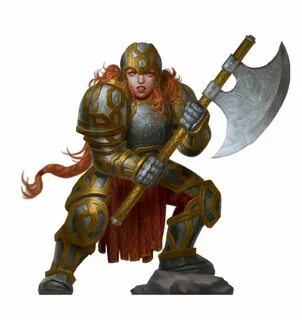 Female Dwarf Paladin of Angradd - Pathfinder 2E PFRPG DND D&