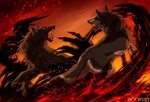 Fire and Smoke Fantasy wolf, Anime wolf, Wolf art