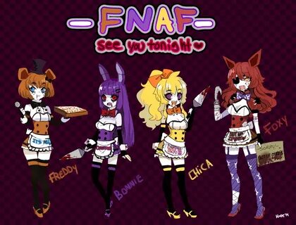 Fnaf: All female cast Anime fnaf, Fnaf, Anime