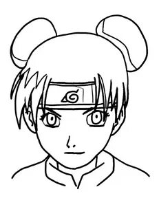 tenten's face Coloring Page - Anime Coloring Pages