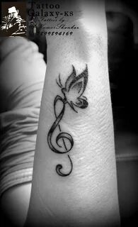 Musical Note with butterfly Tattoo Music tattoo designs, But