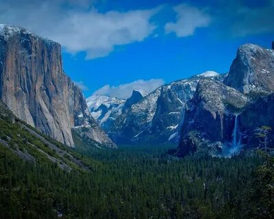 1280x1024 природа, горы, лес, Yosemite national park, водопа