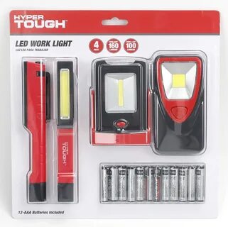 Hyper Tough 4 Pack Work Light with 2 Penlights and 2 Worklig