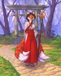 Spring Kitsune Kitsune, Furry art, Fox spirit