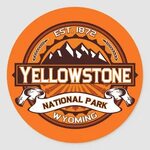 Yellowstone National Park Logo Classic Round Sticker Zazzle.