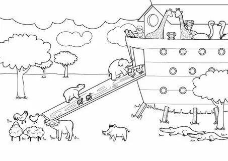 Arca de Noé: dibujo para colorear e imprimir Lecciones de la